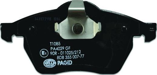 HELLA 8DB 355 007-771 - Тормозные колодки, дисковые, комплект www.autospares.lv