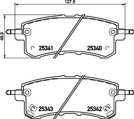 HELLA 8DB 355 019-541 - Bremžu uzliku kompl., Disku bremzes www.autospares.lv