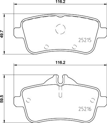 HELLA 8DB 355 019-841 - Bremžu uzliku kompl., Disku bremzes www.autospares.lv