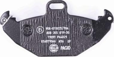 HELLA 8DB 355 019-351 - Bremžu uzliku kompl., Disku bremzes autospares.lv