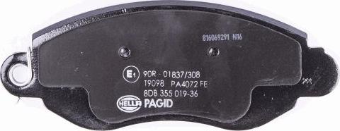 HELLA 8DB 355 019-361 - Bremžu uzliku kompl., Disku bremzes www.autospares.lv