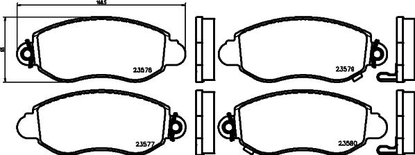 HELLA 8DB 355 019-361 - Bremžu uzliku kompl., Disku bremzes autospares.lv