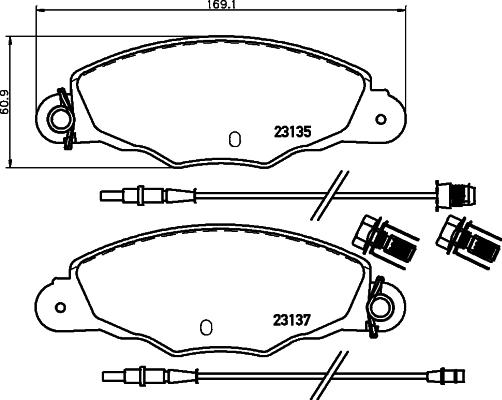 HELLA 8DB 355 019-331 - Bremžu uzliku kompl., Disku bremzes www.autospares.lv