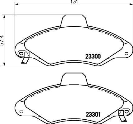 HELLA 8DB 355 019-291 - Bremžu uzliku kompl., Disku bremzes www.autospares.lv