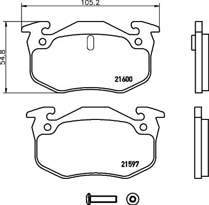 HELLA 8DB 355 019-221 - Тормозные колодки, дисковые, комплект www.autospares.lv