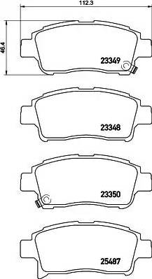 HELLA 8DB 355 019-711 - Тормозные колодки, дисковые, комплект www.autospares.lv