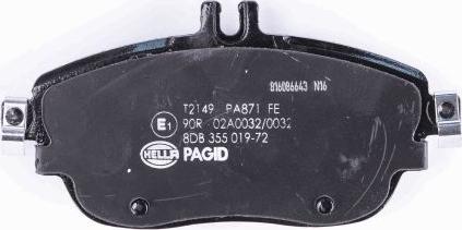 HELLA 8DB 355 019-721 - Bremžu uzliku kompl., Disku bremzes www.autospares.lv