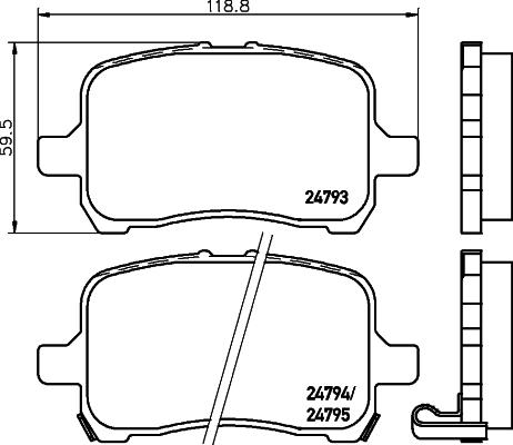 HELLA 8DB 355 014-661 - Bremžu uzliku kompl., Disku bremzes www.autospares.lv