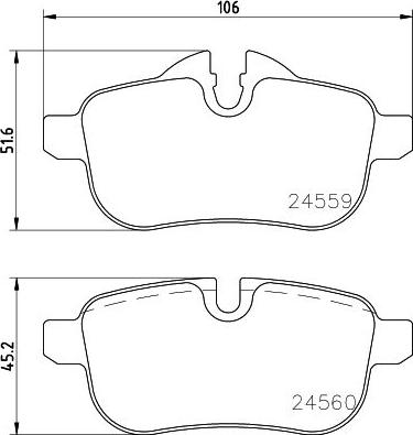 HELLA 8DB 355 014-621 - Bremžu uzliku kompl., Disku bremzes www.autospares.lv