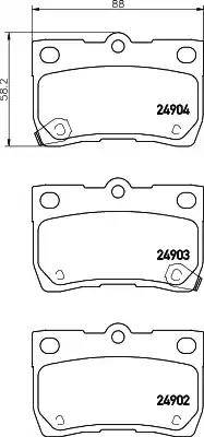 HELLA 8DB 355 014-861 - Bremžu uzliku kompl., Disku bremzes autospares.lv