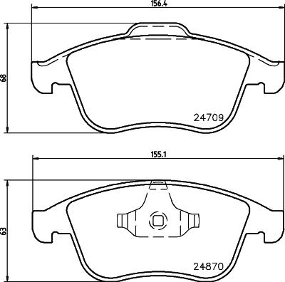 HELLA 8DB 355 014-801 - Bremžu uzliku kompl., Disku bremzes autospares.lv