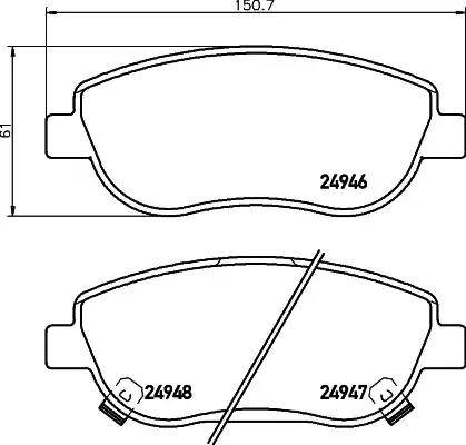 HELLA 8DB 355 014-871 - Bremžu uzliku kompl., Disku bremzes www.autospares.lv