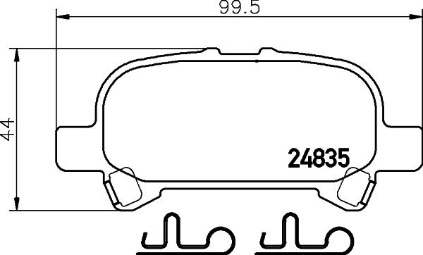 HELLA 8DB 355 014-751 - Bremžu uzliku kompl., Disku bremzes www.autospares.lv