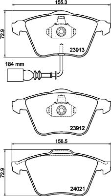 HELLA 8DB 355 015-971 - Тормозные колодки, дисковые, комплект www.autospares.lv