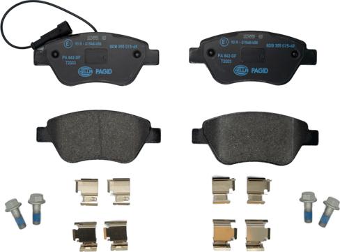 HELLA 8DB 355 015-491 - Brake Pad Set, disc brake www.autospares.lv