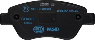 HELLA 8DB 355 015-491 - Brake Pad Set, disc brake www.autospares.lv