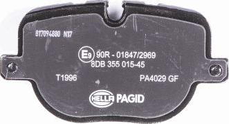 HELLA 8DB 355 015-451 - Bremžu uzliku kompl., Disku bremzes www.autospares.lv