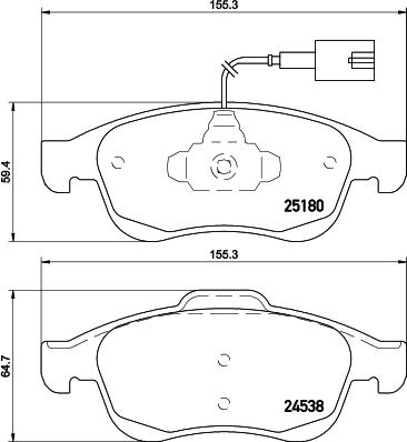 HELLA 8DB 355 015-521 - Bremžu uzliku kompl., Disku bremzes autospares.lv