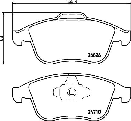 HELLA 8DB 355 015-041 - Bremžu uzliku kompl., Disku bremzes autospares.lv