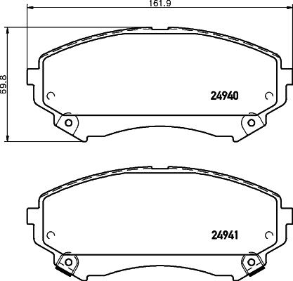 HELLA 8DB 355 015-141 - Bremžu uzliku kompl., Disku bremzes www.autospares.lv