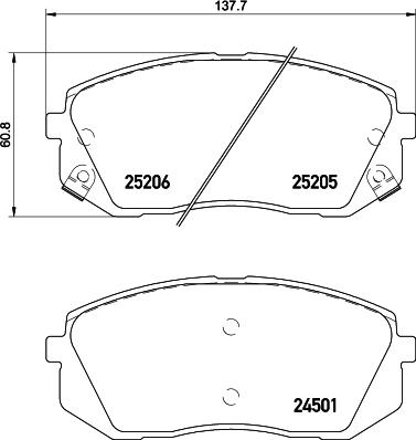 HELLA 8DB 355 015-841 - Bremžu uzliku kompl., Disku bremzes autospares.lv