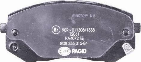 HELLA 8DB 355 015-841 - Bremžu uzliku kompl., Disku bremzes www.autospares.lv