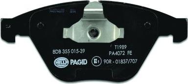 HELLA 8DB 355 015-391 - Brake Pad Set, disc brake www.autospares.lv