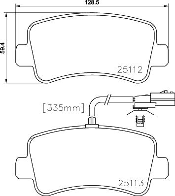 HELLA 8DB 355 015-301 - Bremžu uzliku kompl., Disku bremzes autospares.lv