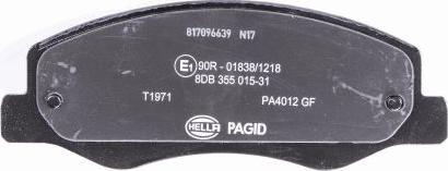 HELLA 8DB 355 015-311 - Bremžu uzliku kompl., Disku bremzes www.autospares.lv