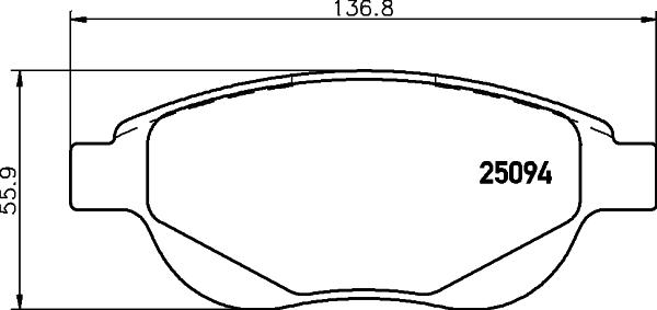 HELLA 8DB 355 015-381 - Тормозные колодки, дисковые, комплект www.autospares.lv