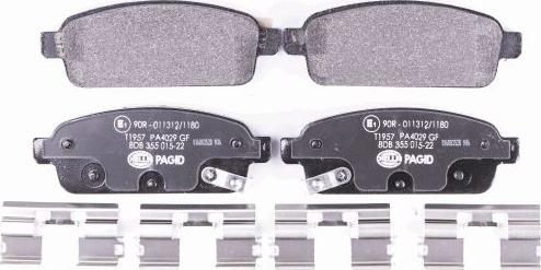 HELLA 8DB 355 015-221 - Brake Pad Set, disc brake www.autospares.lv