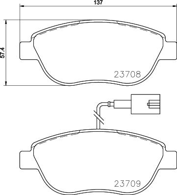 HELLA 8DB 355 015-791 - Bremžu uzliku kompl., Disku bremzes www.autospares.lv