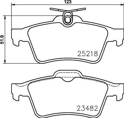 HELLA 8DB 355 015-741 - Тормозные колодки, дисковые, комплект www.autospares.lv