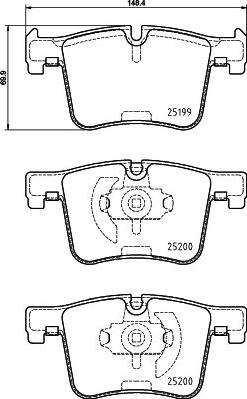 HELLA 8DB 355 015-781 - Bremžu uzliku kompl., Disku bremzes www.autospares.lv