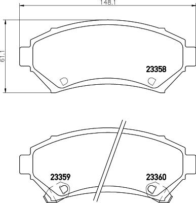 HELLA 8DB 355 016-951 - Bremžu uzliku kompl., Disku bremzes www.autospares.lv