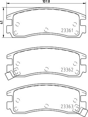 HELLA 8DB 355 016-961 - Bremžu uzliku kompl., Disku bremzes www.autospares.lv