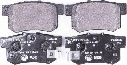 HELLA 8DB 355 016-451 - Brake Pad Set, disc brake www.autospares.lv