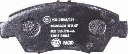 HELLA 8DB 355 016-461 - Brake Pad Set, disc brake www.autospares.lv