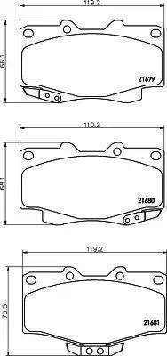 HELLA 8DB 355 030-131 - Тормозные колодки, дисковые, комплект www.autospares.lv