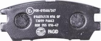 HELLA 8DB 355 016-471 - Тормозные колодки, дисковые, комплект www.autospares.lv