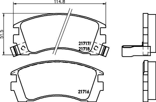 HELLA 8DB 355 016-551 - Bremžu uzliku kompl., Disku bremzes www.autospares.lv