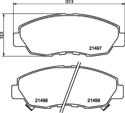 HELLA 8DB 355 045-351 - Brake Pad Set, disc brake www.autospares.lv