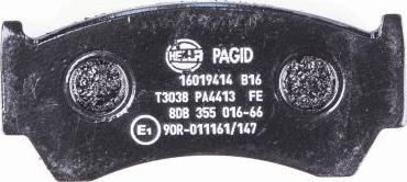 HELLA 8DB 355 016-661 - Тормозные колодки, дисковые, комплект www.autospares.lv