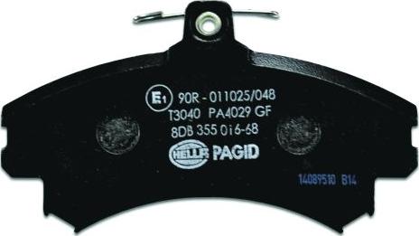 HELLA 8DB 355 016-681 - Тормозные колодки, дисковые, комплект www.autospares.lv