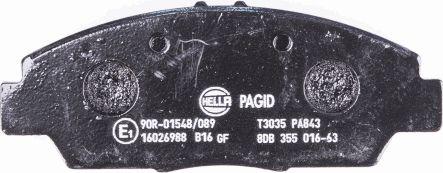 HELLA 8DB 355 016-631 - Brake Pad Set, disc brake www.autospares.lv