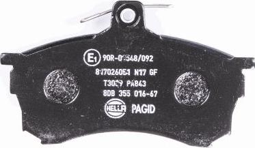 HELLA 8DB 355 016-671 - Brake Pad Set, disc brake www.autospares.lv