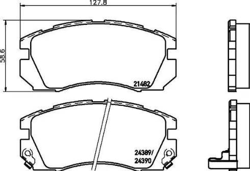 HELLA 8DB 355 016-881 - Тормозные колодки, дисковые, комплект www.autospares.lv