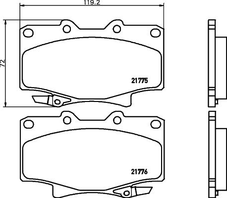 HELLA 8DB 355 016-871 - Bremžu uzliku kompl., Disku bremzes autospares.lv