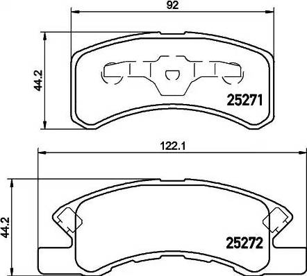 HELLA 8DB 355 016-211 - Bremžu uzliku kompl., Disku bremzes www.autospares.lv