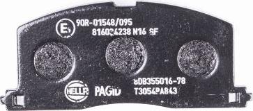 HELLA 8DB 355 016-781 - Brake Pad Set, disc brake www.autospares.lv